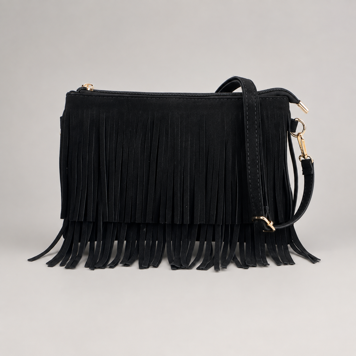 Fringe crossbody bag front view